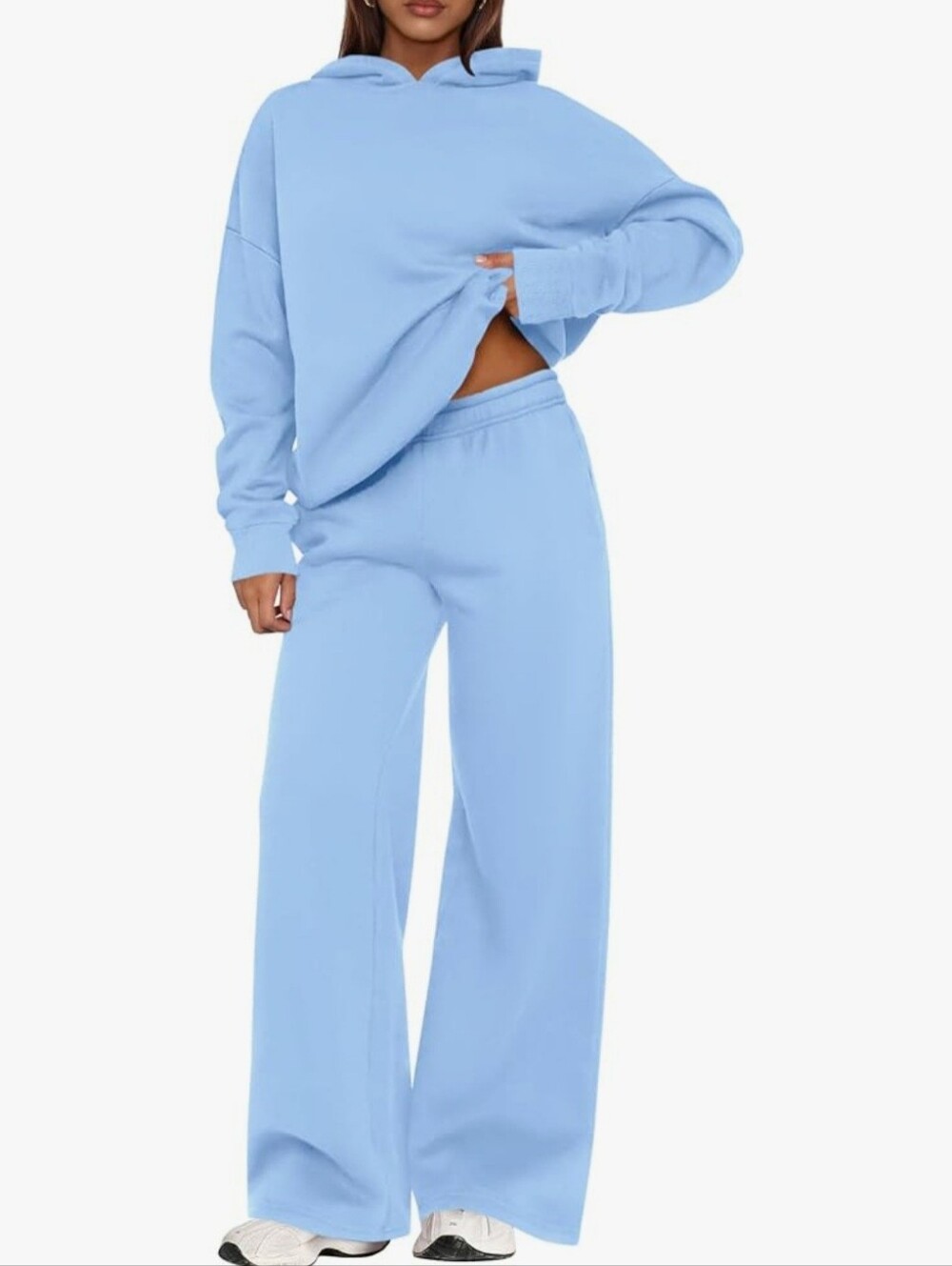 NWT PrettyGarden Light Blue 2 Piece Hoodie Sweatpants Set Small